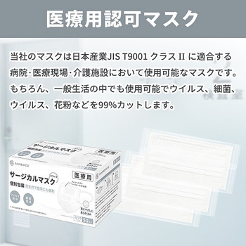 サージカルマスク 個包装 ふつうサイズ WHITE 医療用 1500枚入 RAMEDICO