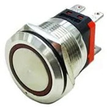 【防水仕様】LEDプッシュスイッチ 20A オルタネイト式 青色 マリンテック