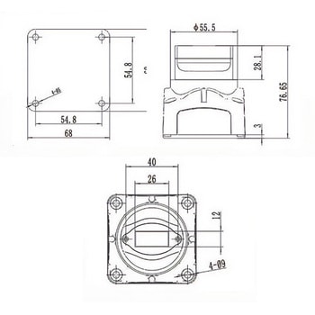 デジタル電圧計付きメインスイッチ マリンテック