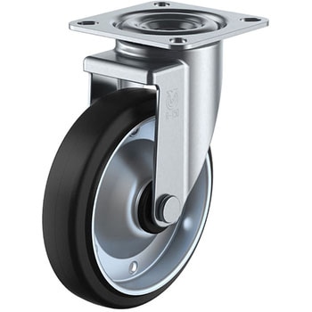 鋼鈑ホイルゴムキャスター RJ2シリーズ 自在式 ユーエイキャスター