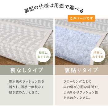 裏貼り付き 洗えるい草風カーペット パスラッシュ 萩原
