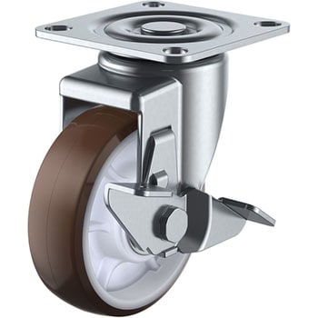 SJ型 自在車(ウレタン車輪・ダブルベアリング)ストッパー付 ユーエイキャスター