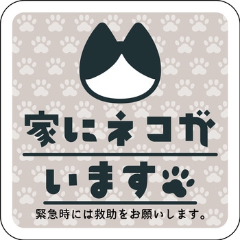 マグネット 家にネコがいます ハチワレ グリーンクロス
