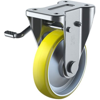 KB型 固定車(導電ウレタン車輪)ストッパー付 ユーエイキャスター