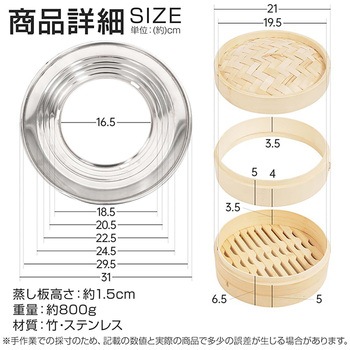 中華せいろ 21cm 5点セット 万方商事