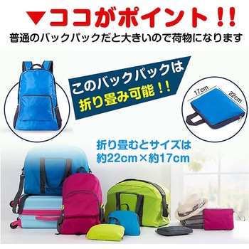 折りたたみ式バックパック ブラック - 万方商事