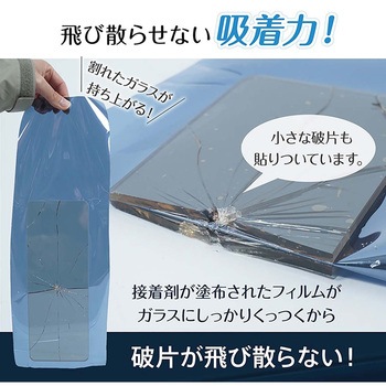 ガラスフィルム2枚セット 防犯飛散防止 ブルー - 万方商事