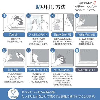 ガラスフィルム2枚セット 防犯飛散防止 ブルー 万方商事