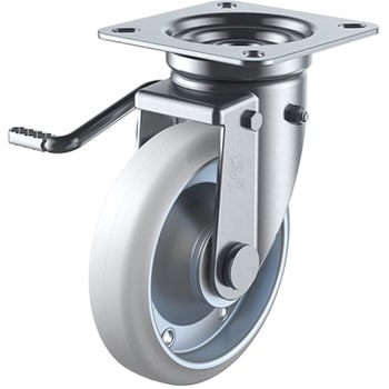 JB型 自在車(耐油ゴム車輪・ダブルベアリング)レバー式ダブルストッパー付 ユーエイキャスター