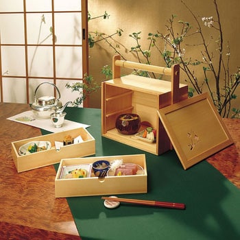 松花堂弁当箱 木製 おかもちタイプ - 弁当用品