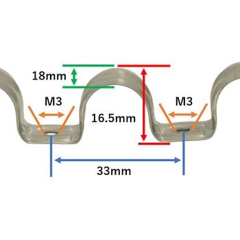 304ステンレス 10連配管サドルバンド 内径16mm 固定金具 bitstrong