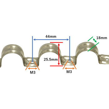 304ステンレス 10連配管サドルバンド 内径25mm 固定金具 bitstrong