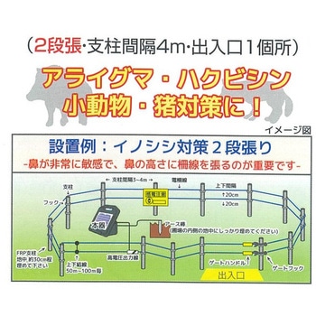 防獣くんソーラー600お手軽100mセット2段張 ネクストアグリ