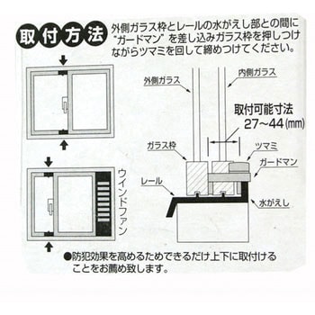 No.393B サッシ窓用補助錠 ガードマン 1パック(3個) ガードロック