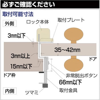 玄関ドア用補助錠 留守わからん錠 ガードロック