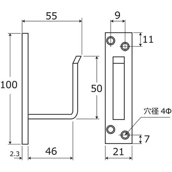 ステン座付貫抜 WAKI