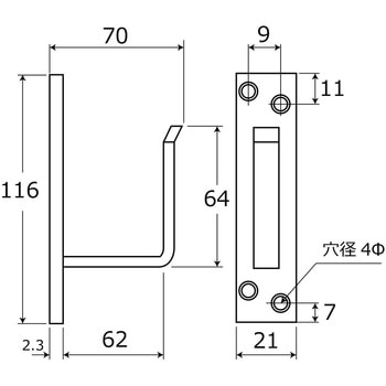 ステン座付貫抜 WAKI