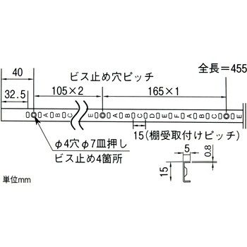 ステンレス棚支柱 WAKI
