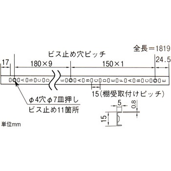 ステンレス棚支柱 WAKI