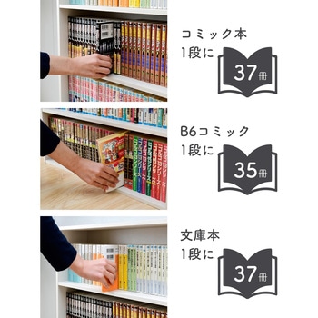 CMCR-9060(WH) 本棚 コミック収納ラック 4段 YAMAZEN(山善) 幅595mm