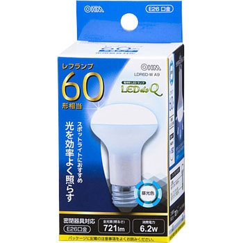 広配光 密閉器具対応 レフランプタイプ LED電球 オーム電機