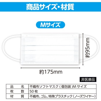 不織布ソフトマスク(個包装)50枚入 アーテック[学校教材・教育玩具]