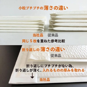 クッション封筒 白色クラフト紙 DVDサイズ 3層小粒クッション 400枚/2400枚/4000枚 ユニファイン