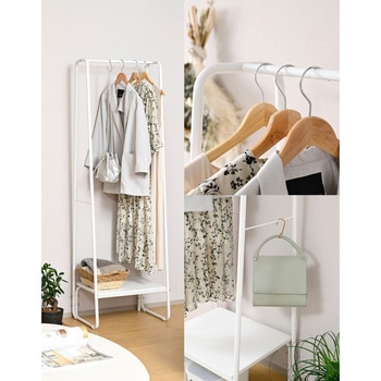 ハンガーラック 棚付き - YAMAZEN(山善)