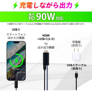USB TYPE-C/HDMI変換ケーブル SEIWA(セイワ)