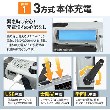 カラビナ付き多機能FM/AMラジオ SEIWA(セイワ)