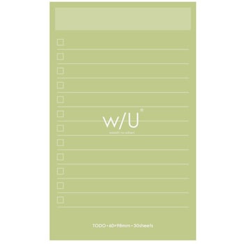 WU/ノート付箋 スリム/ピスタチオグリーン ナカバヤシ