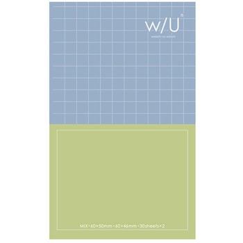WU/ノート付箋 ミックス/ブルーグリーン ナカバヤシ