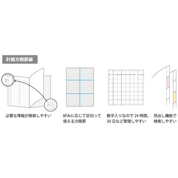 ロジカルサーチノート/セミB5/191ページ/方眼/アイボリー ナカバヤシ