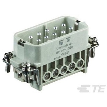 ヘビーデューティパワーコネクタ HDC HA シリーズ オス 10極 10A 250 V 1箱 10個入 TE Connectivity Japan(旧:TYCOELECTRONICS(タイコエレクトロニクス))