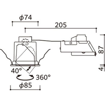 準耐火構造対応 ユニバーサル ダウンライト - ODELIC(オーデリック)