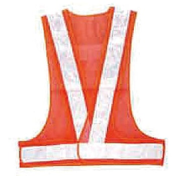 ポリス型反射ベスト オレンジメッシュ×シルバープリズム反射 - ウィスタリア