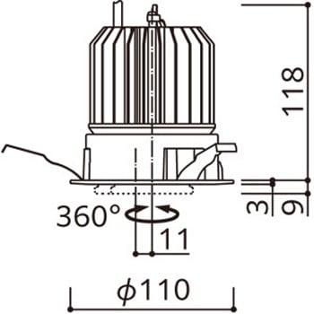 高演色LED スライドユニバーサルダウンライト R15クラス2 ODELIC(オーデリック)