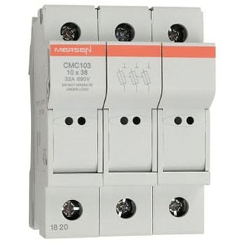 レール取り付けヒューズホルダ 30A CUSCC 600V ac Mersen