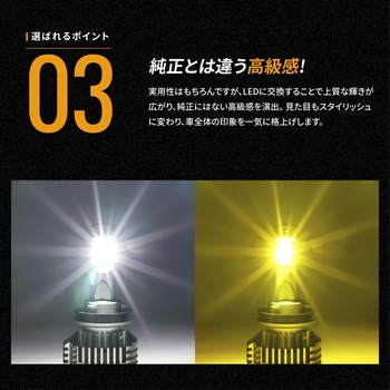 H8 H11 2色切り替え フォグランプ用 LEDバルブ ホワイト イエロー 12v専用 竹村商会