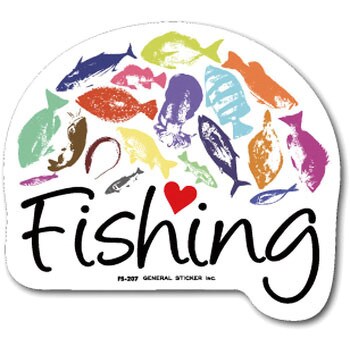 FS-207 FISHING�X�e�b�J�[ �[�l�����X�e�b�J�[ �ϐ����^�C�v �������eLOVE Fishing(1)  1�� FS-207 66082537