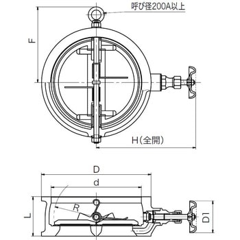 10FWZ-200A ねずみ鋳鉄 ウエハー形チャッキバルブ(10K) 1個 キッツ