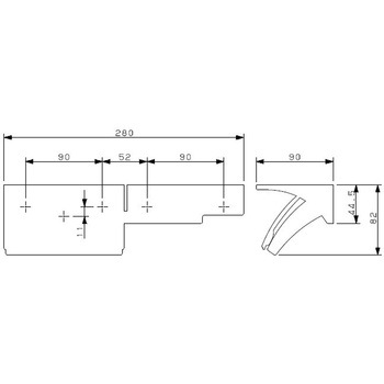 棚つきペーパーホルダー ブラック カクダイ