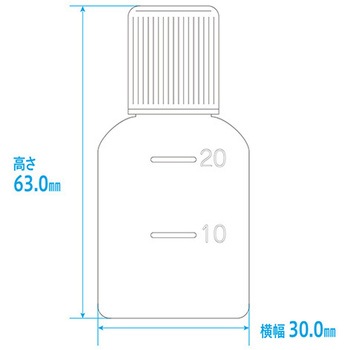ハケ付丸型投薬瓶(外用瓶) 金鵄製作所