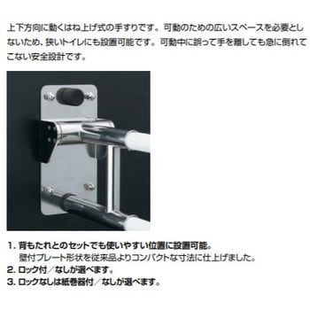 はね上げ式手すり(樹脂被覆)ロックなし LIXIL(INAX) 【通販モノタロウ】