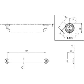 多用途用手すり(I型)樹脂被覆タイプ LIXIL(INAX) 【通販モノタロウ】