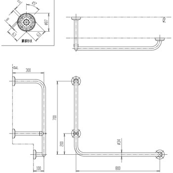 多用途用手すり(L型)922 樹脂被覆タイプ INAX(LIXIL)
