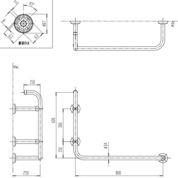 多用途用手すり(L型)927 樹脂被覆タイプ INAX(LIXIL)