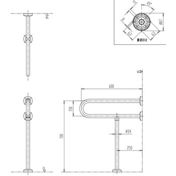 大便器用手すり(壁床固定式樹脂被覆タイプ) LIXIL(INAX) 【通販