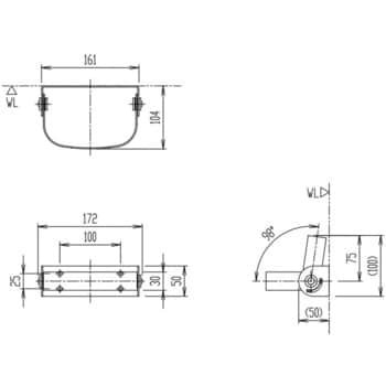 KF-AA482 はね上げ式前方ボード用ホルダー 1個 LIXIL(INAX) 【通販