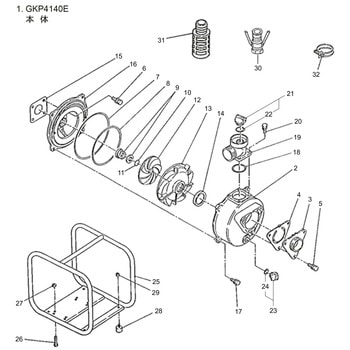 460933 GKP4140E 本体部品 インペラ 1個 BIGM(丸山製作所) 【通販